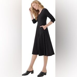 Pact Organic Cotton Black Dress Size Small with Pockets
